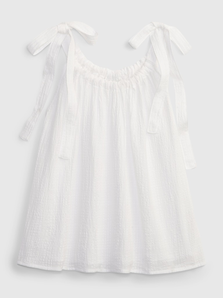 Crinkle Gauze Tie-Shoulder Tank Top