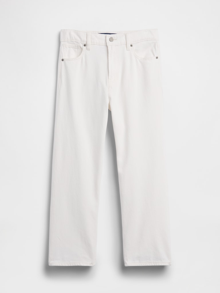 Mid Rise Relaxed Straight Soft Crop Jeans