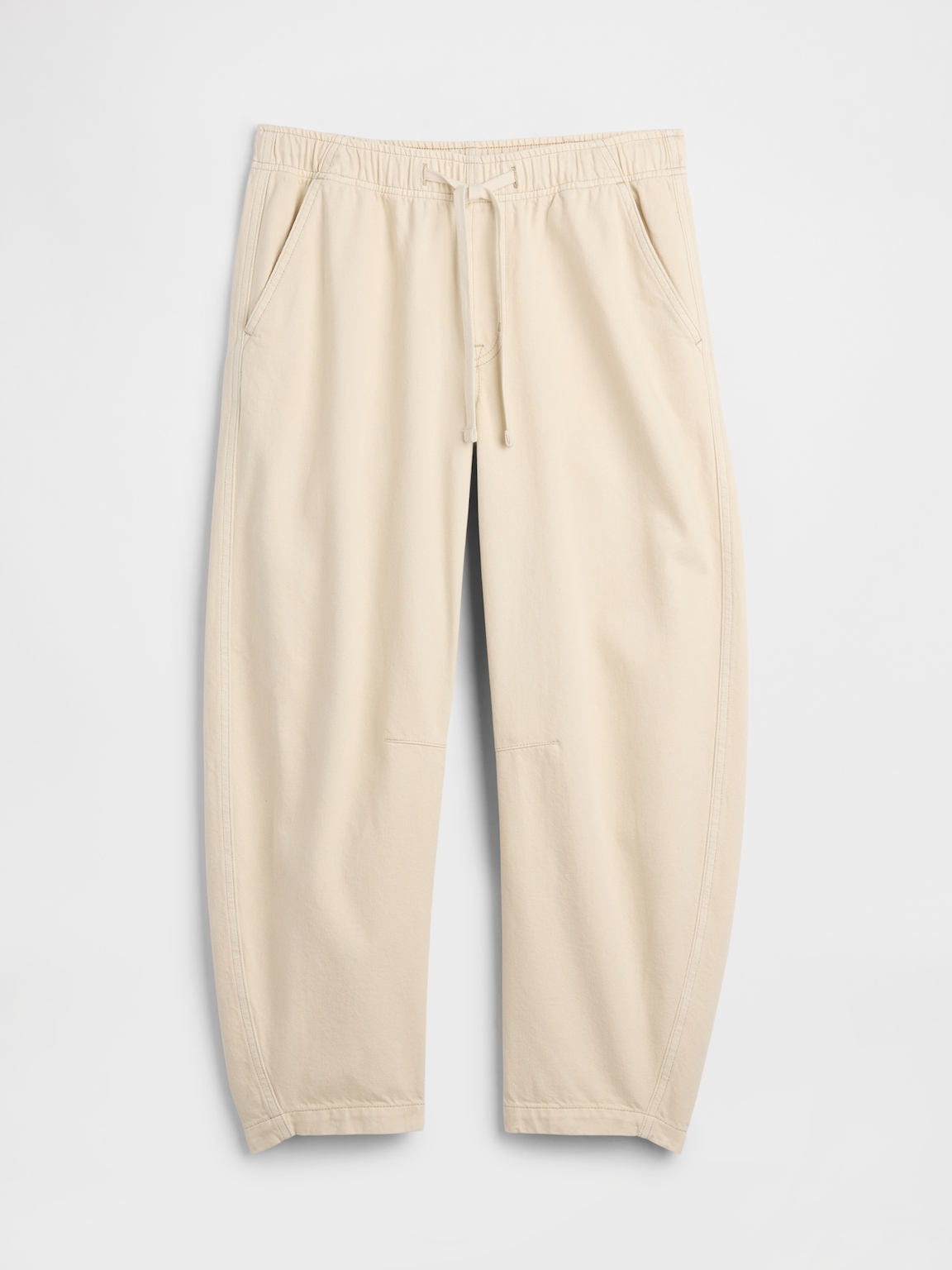 Mid Rise Pull-On Barrel Jeans
