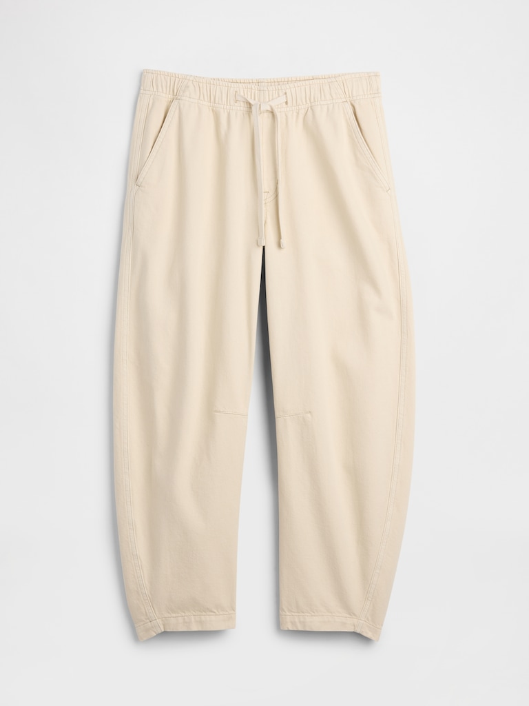 Mid Rise Pull-On Barrel Jeans