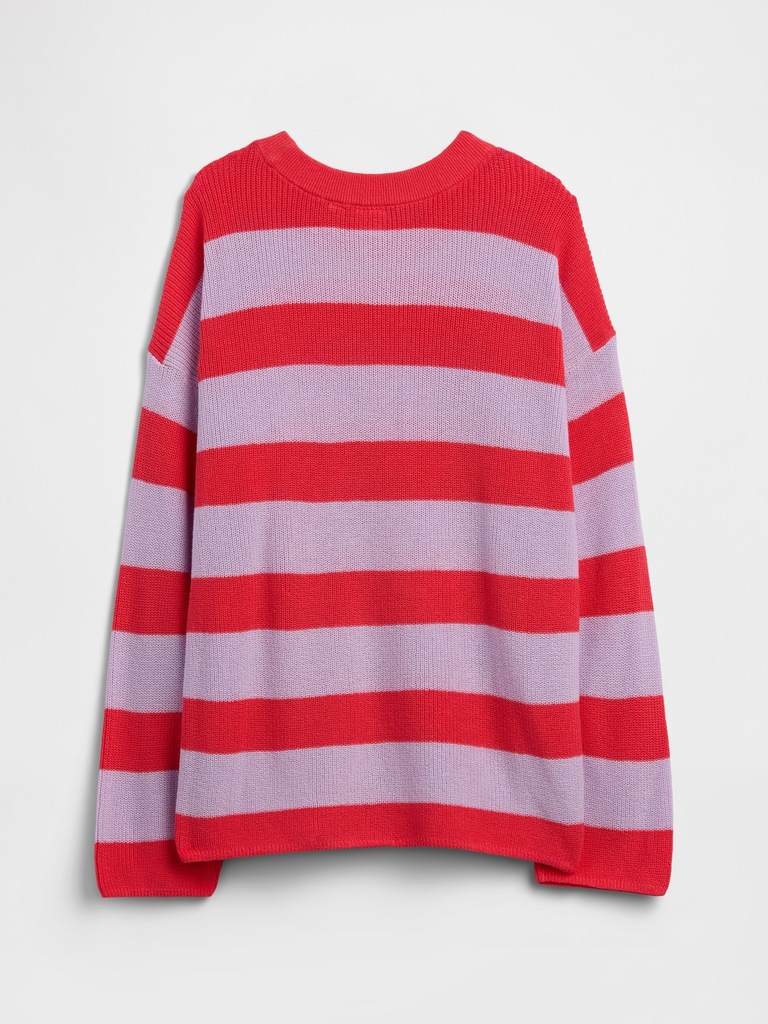 Oversized Stripe Crewneck Sweater