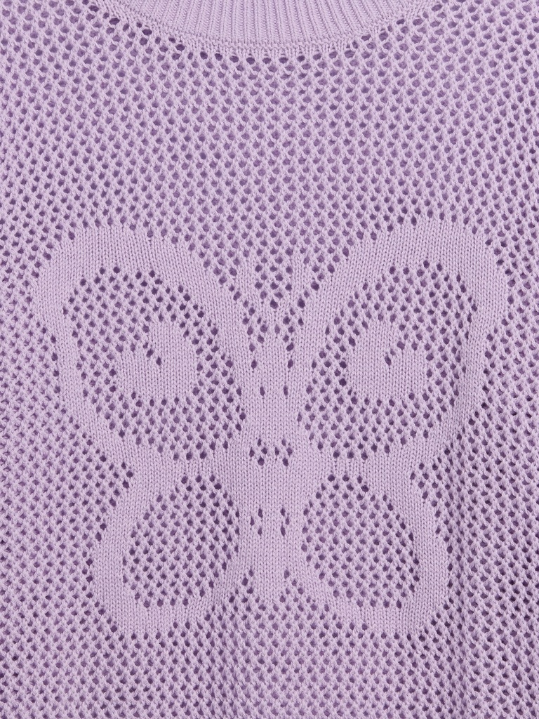 Kids Relaxed Crochet Crewneck Sweater