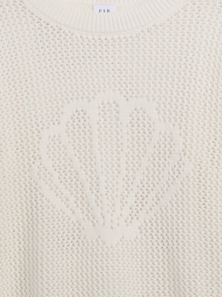 Kids Relaxed Crochet Crewneck Sweater