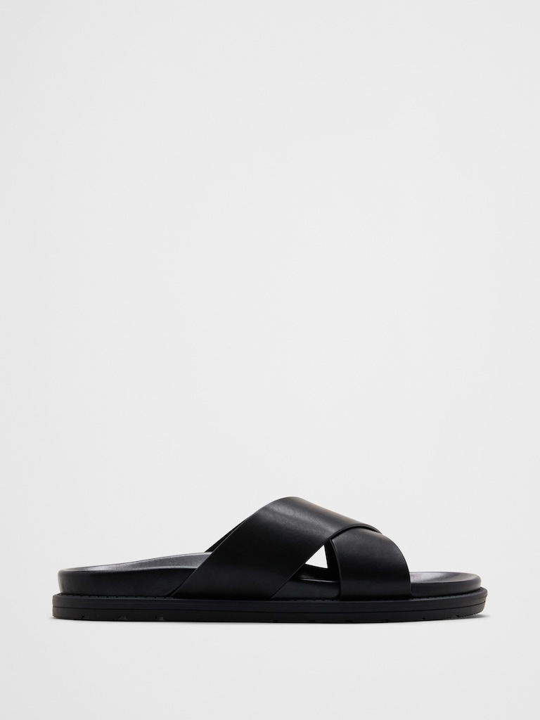Vegan Leather Crossover Sandals