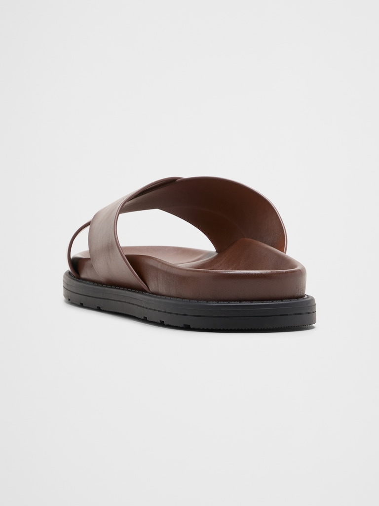 Vegan Leather Crossover Sandals