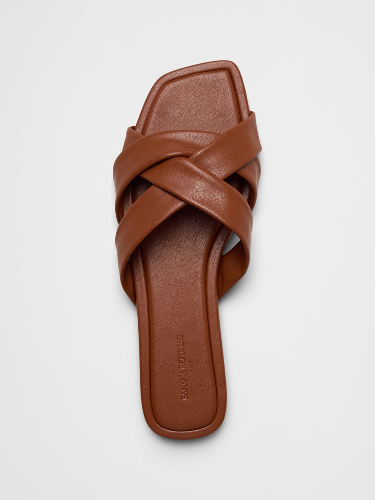 Vegan Leather Crossover Sandal