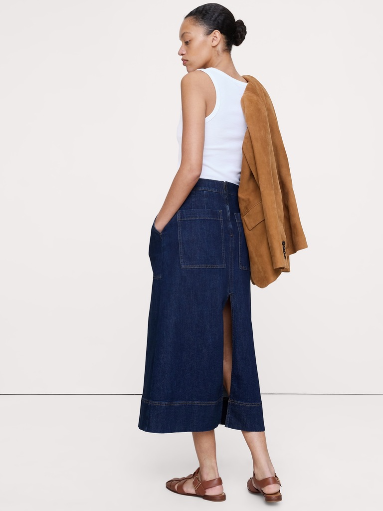 Denim Midi Skirt