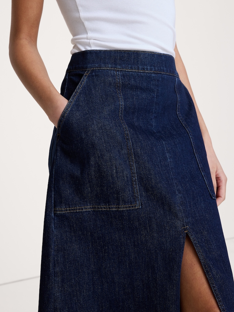 Denim Midi Skirt
