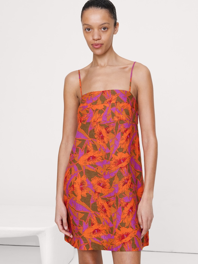 Strappy Linen Mini Dress