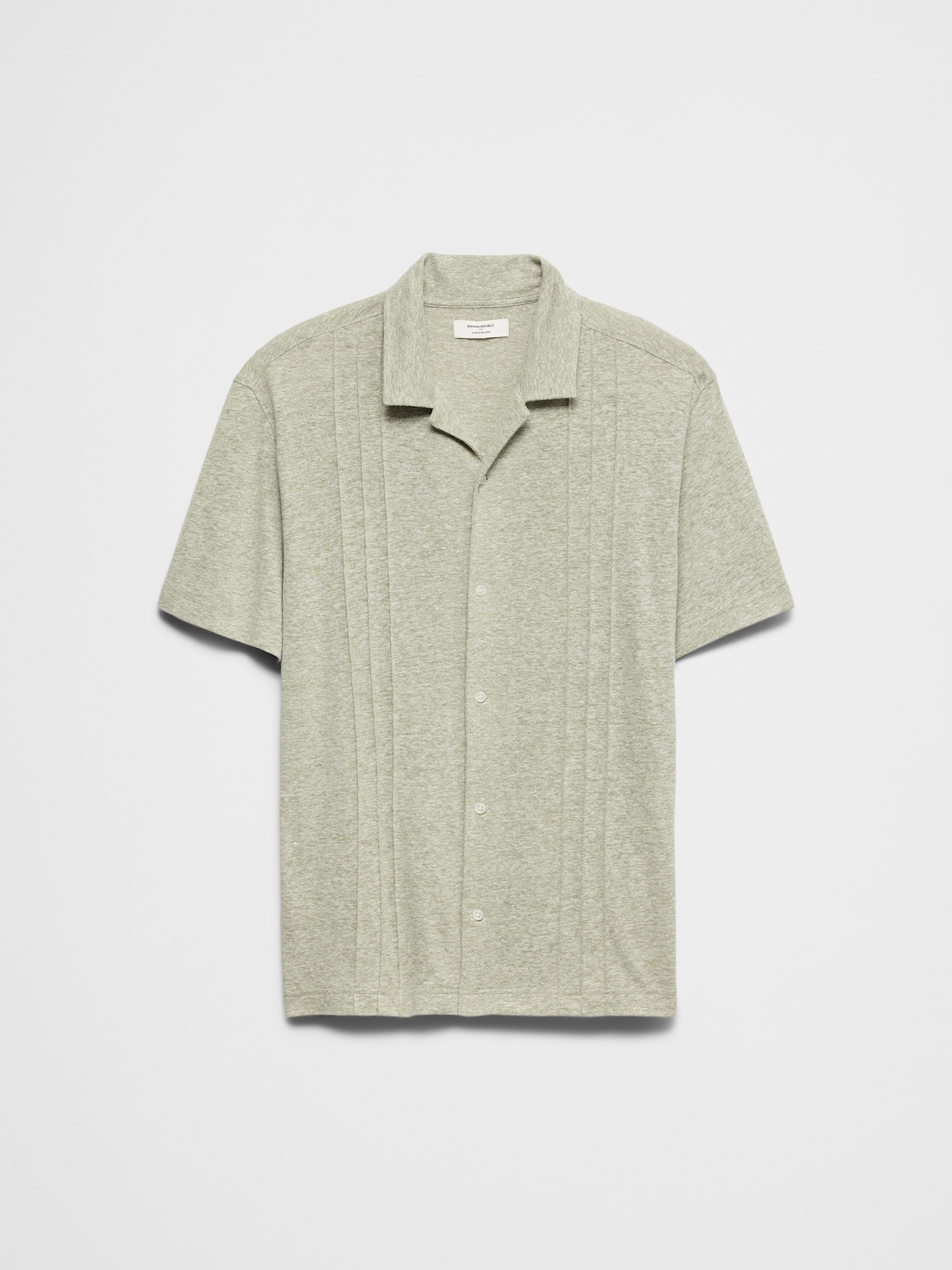 Standard-Fit Linen-Blend Pintuck Polo