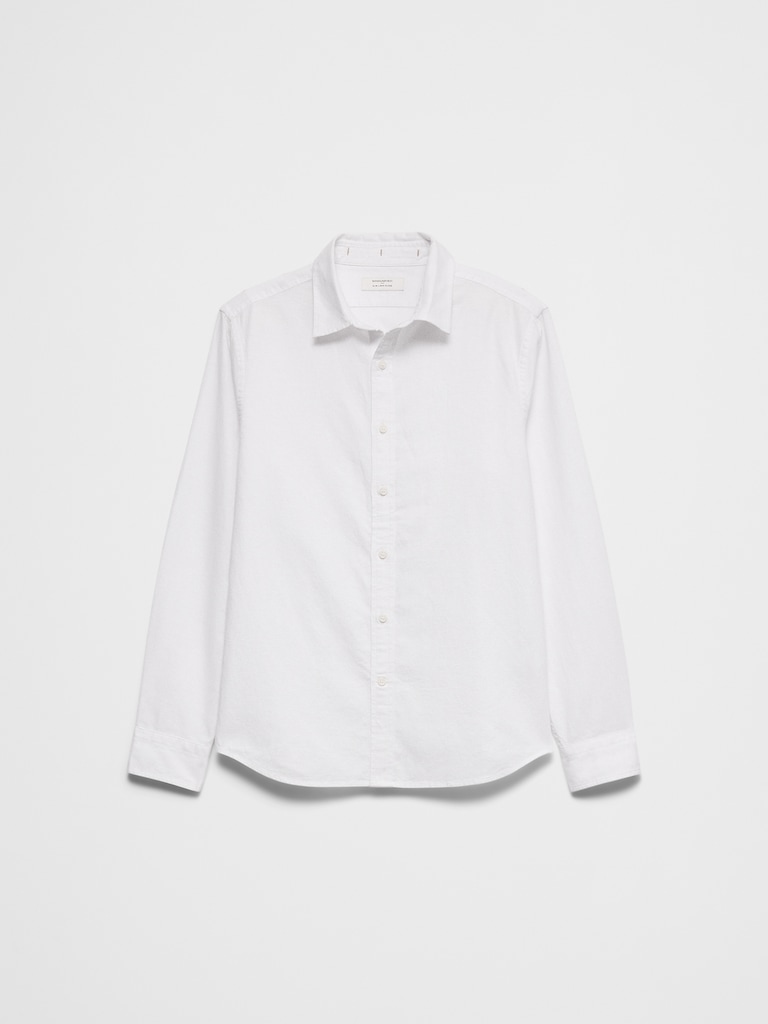 Slim-Fit Linen-Blend Shirt