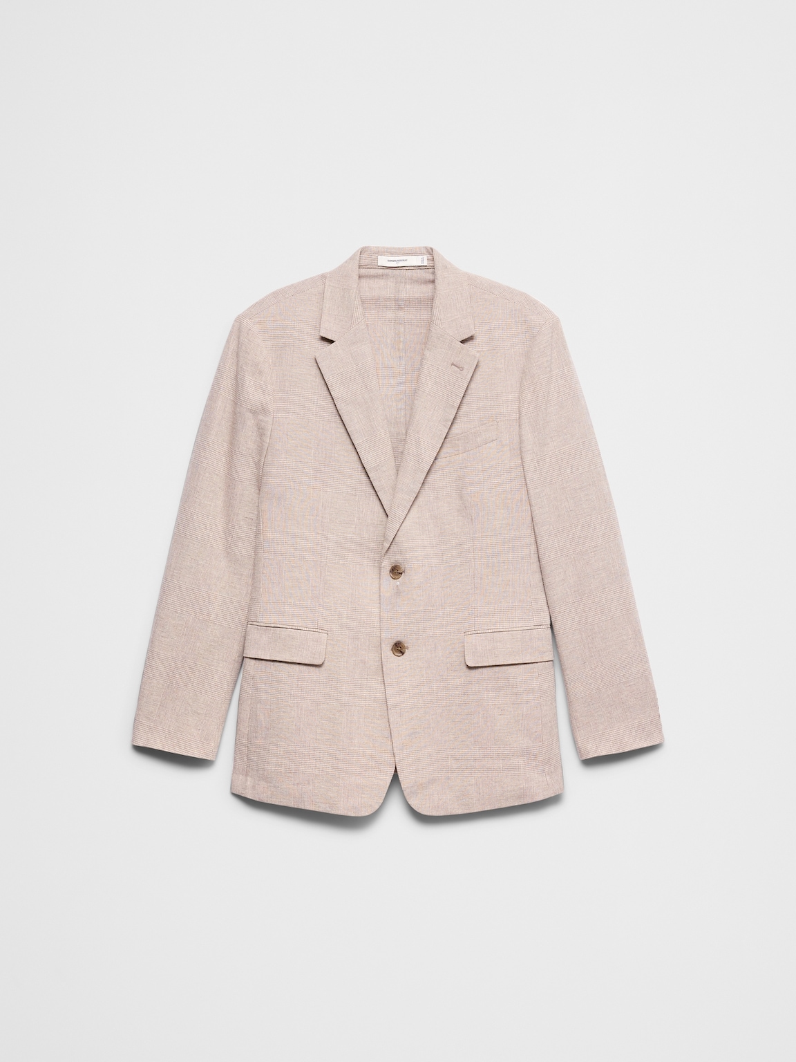 Linen-Blend Glen Plaid Suit Jacket