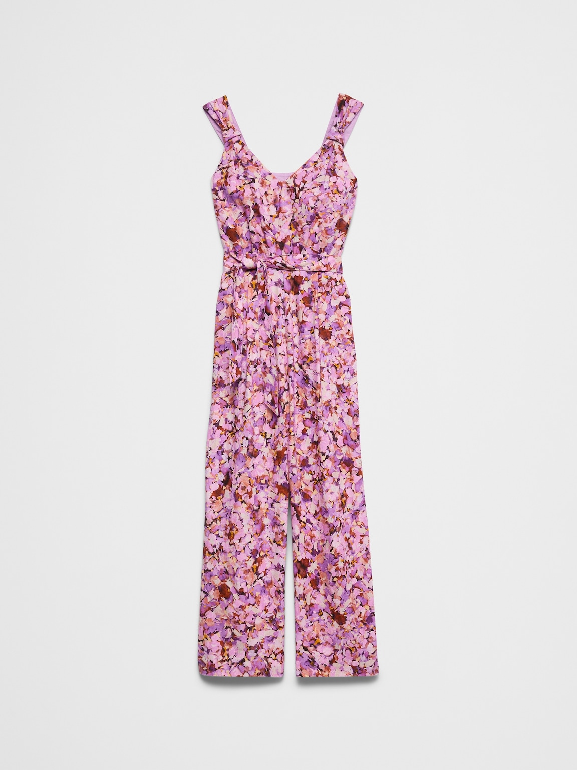 Linen-Blend Origami Knot Jumpsuit