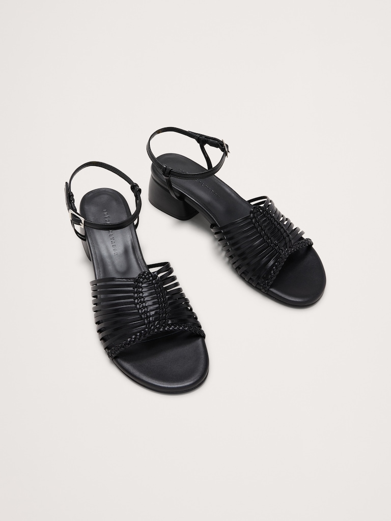 Judy Leather Block-Heel Sandal by Freda Salvador