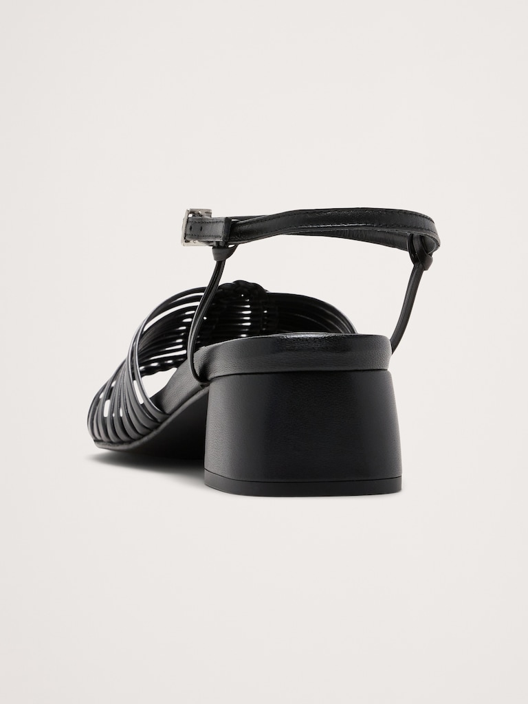 Judy Leather Block-Heel Sandal by Freda Salvador