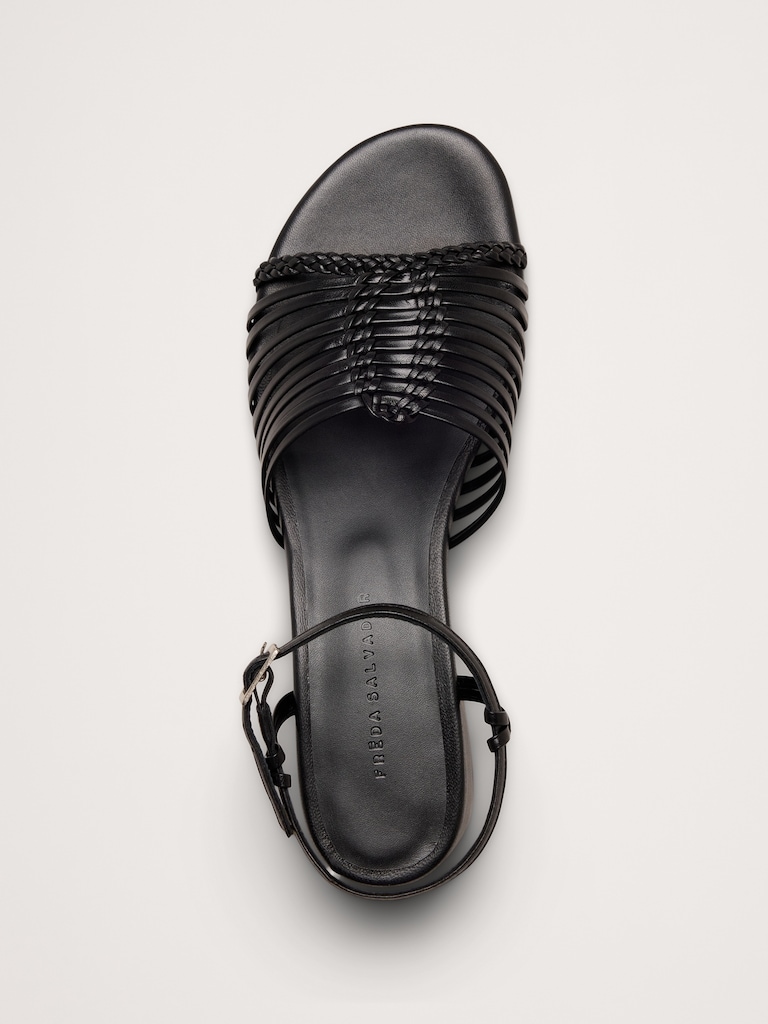 Judy Leather Block-Heel Sandal by Freda Salvador