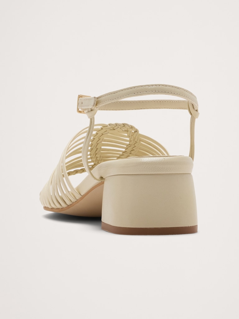 Judy Leather Block-Heel Sandal by Freda Salvador