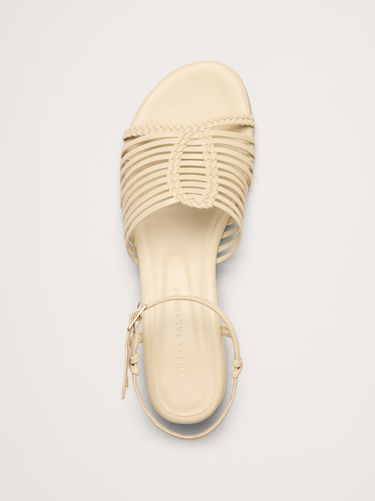 Judy Leather Block-Heel Sandal by Freda Salvador