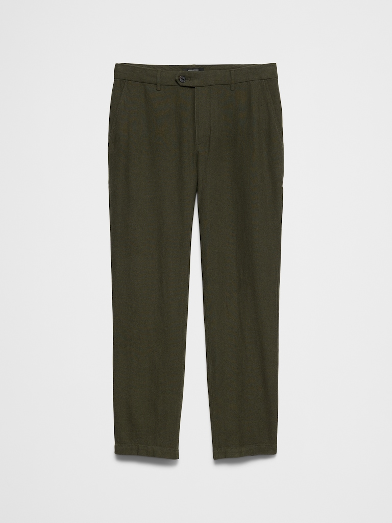 Slim-Fit Straight Linen-Blend Trouser