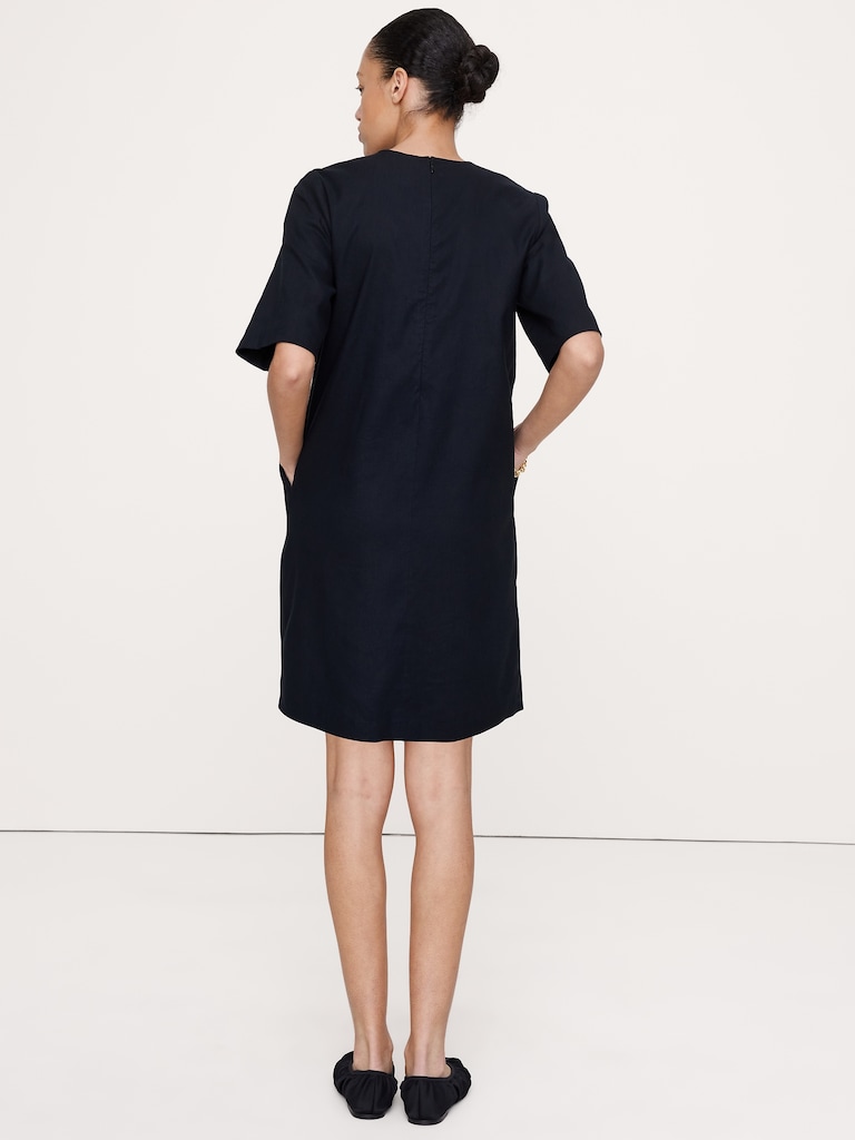 Linen-Viscose Shift Dress