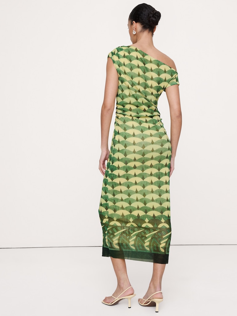 Mesh Off-Shoulder Maxi Dress