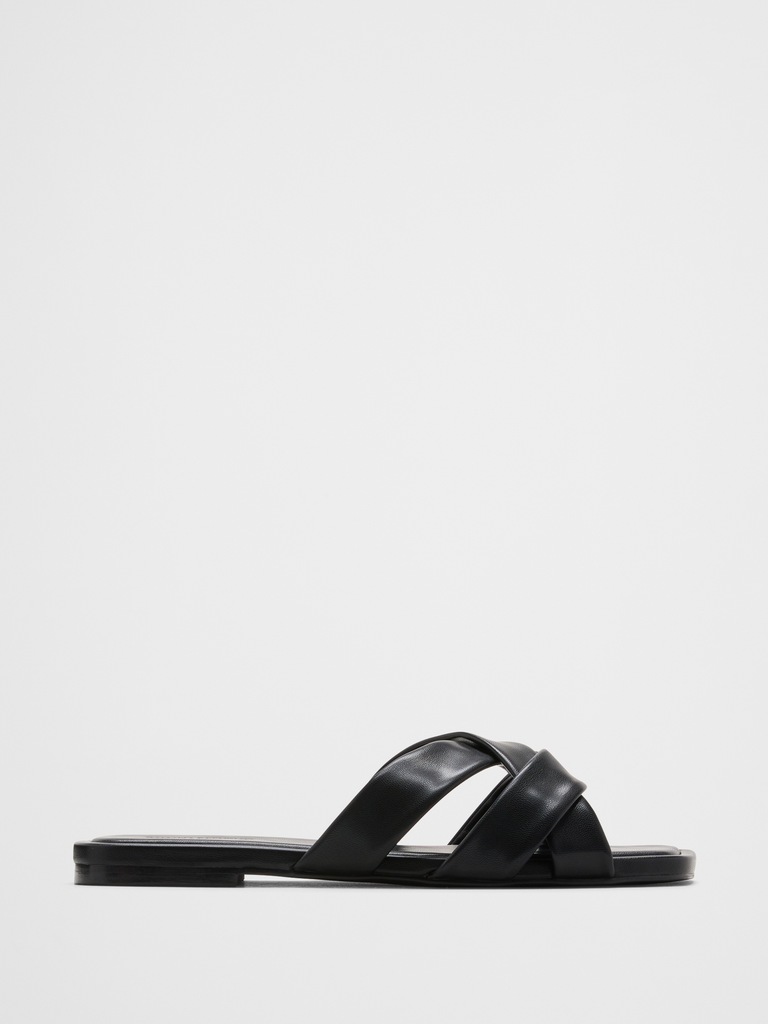 Vegan Leather Crossover Sandal