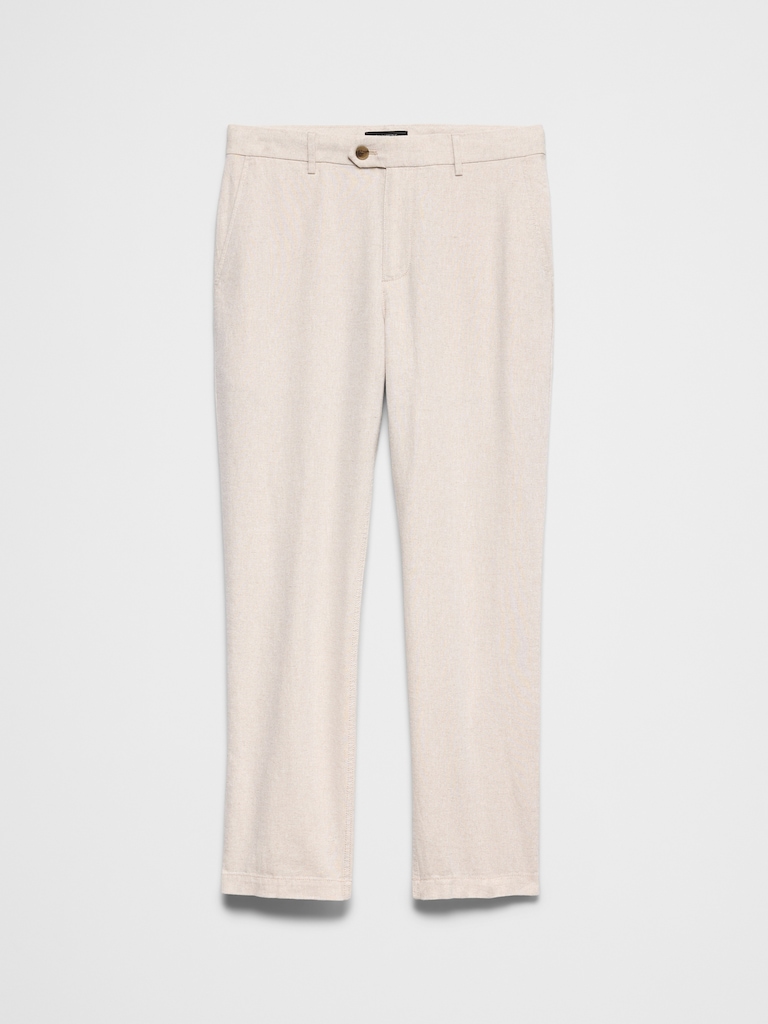 Slim-Fit Straight Linen-Blend Trouser