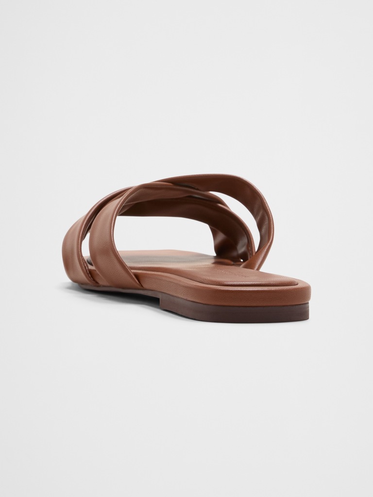 Vegan Leather Crossover Sandal