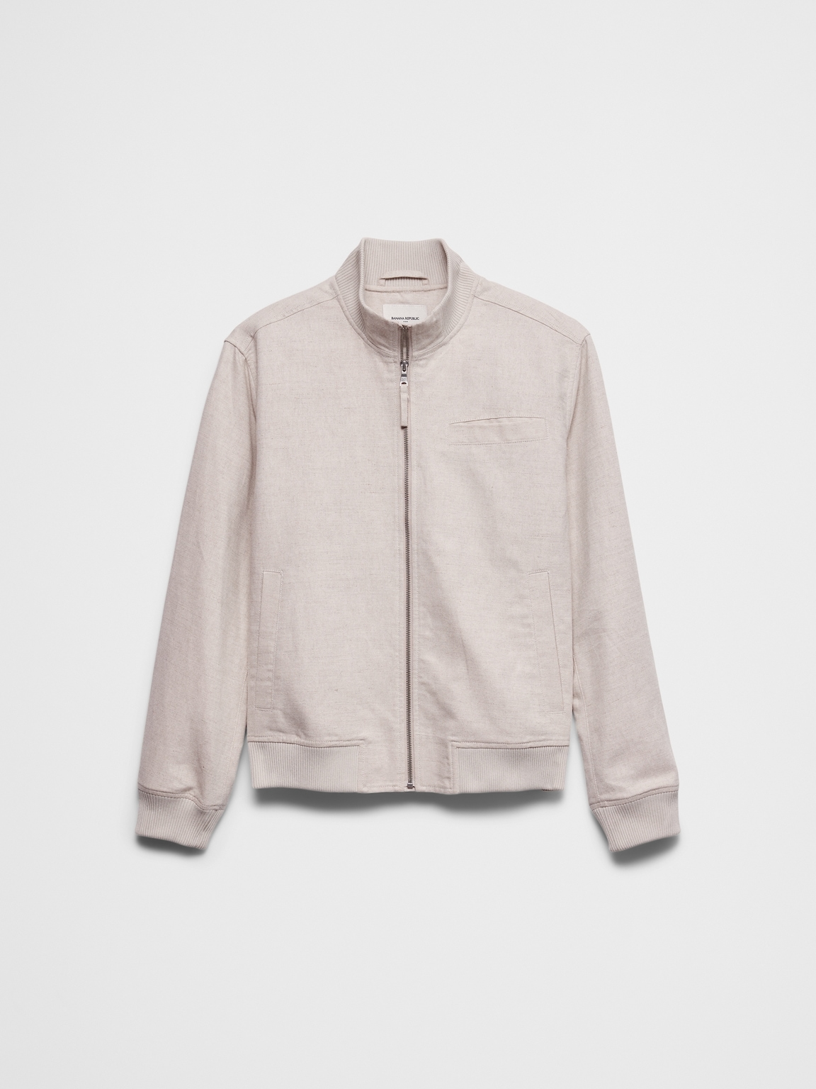 Linen-Blend Bomber