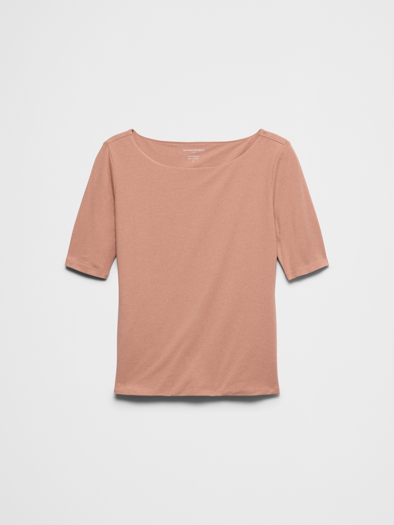 Soft Stretch Elbow-Sleeve Top