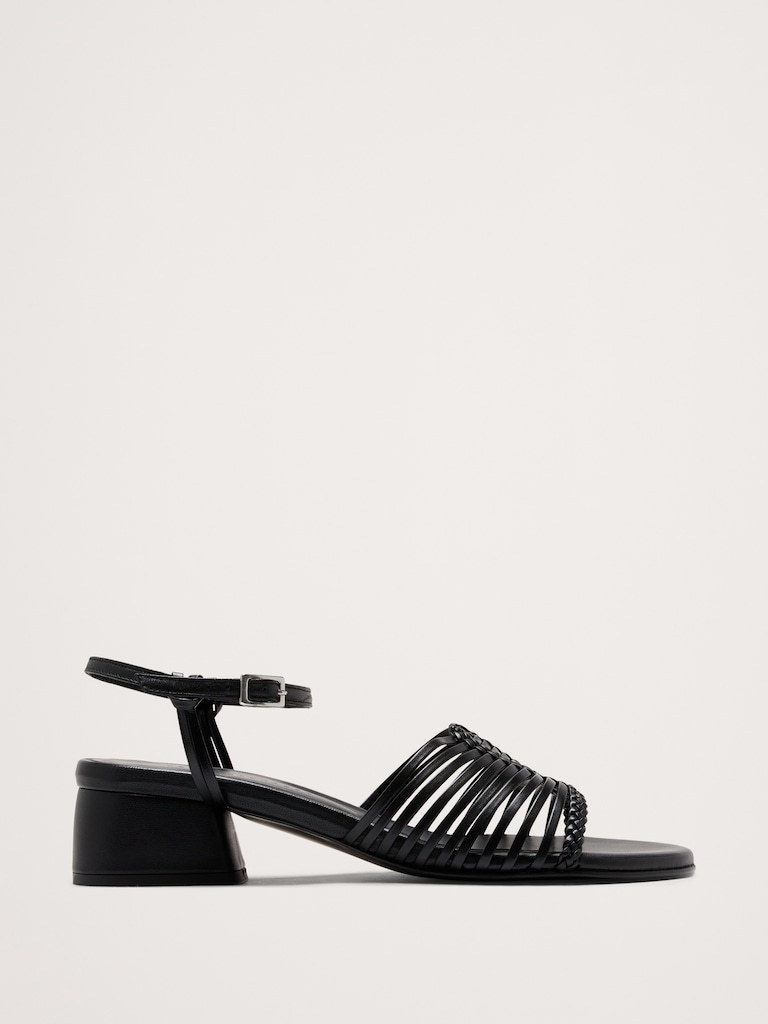 Judy Leather Block-Heel Sandal by Freda Salvador