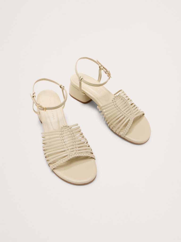 Judy Leather Block-Heel Sandal by Freda Salvador