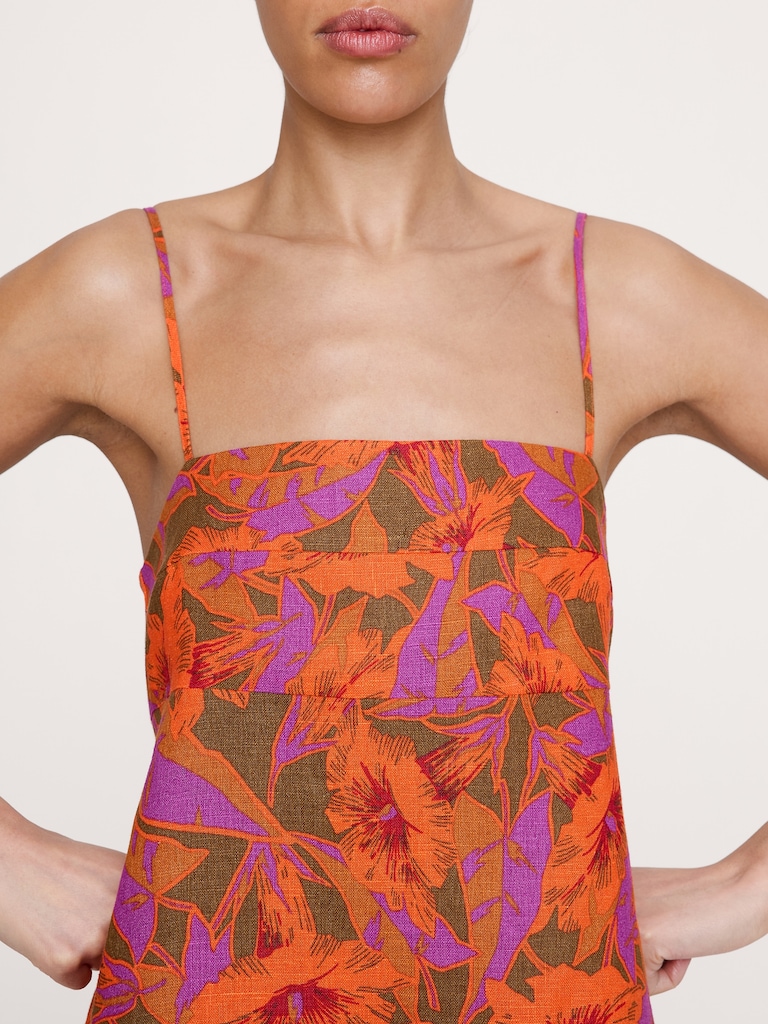 Strappy Linen Mini Dress