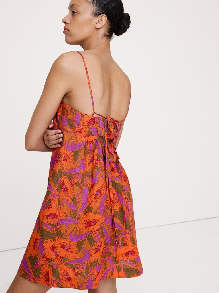 Strappy Linen Mini Dress