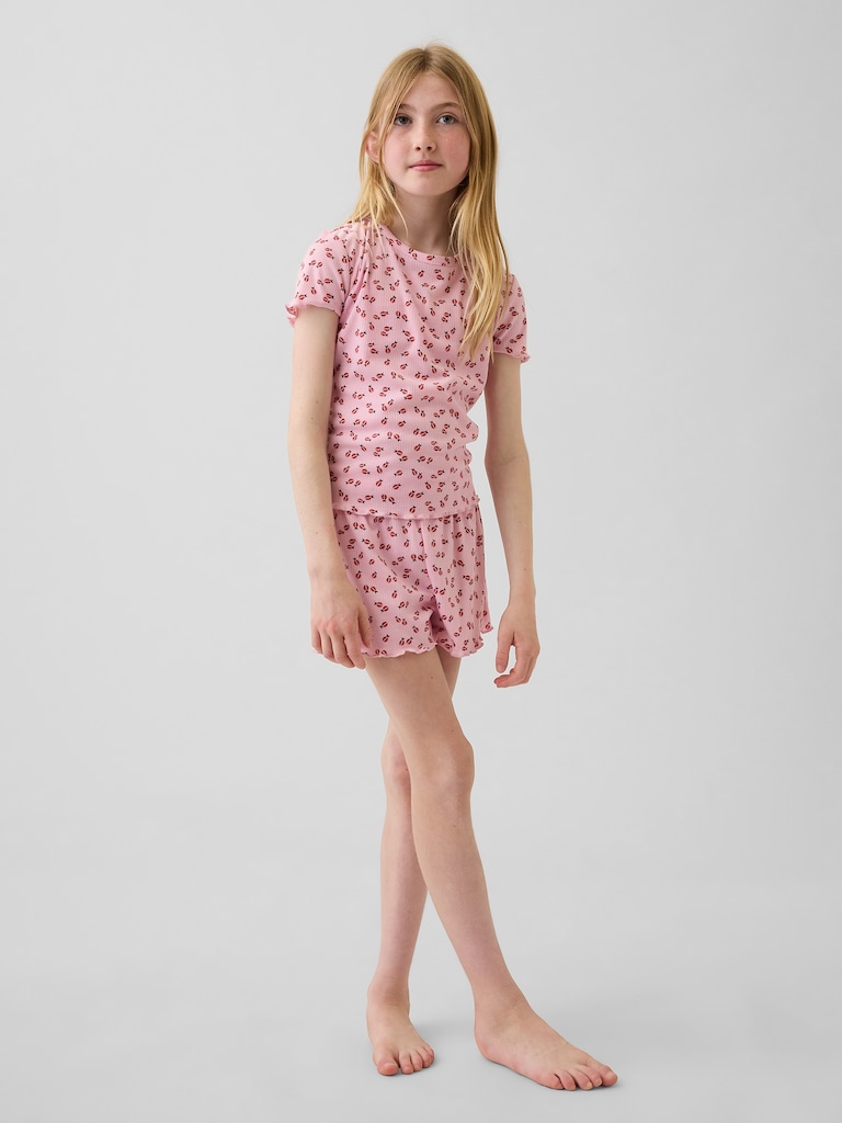 Kids Recycled Rib PJ Short Set