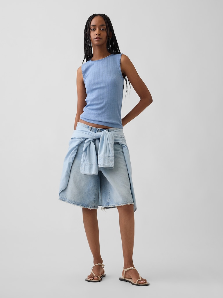 Pointelle Shell Tank Top