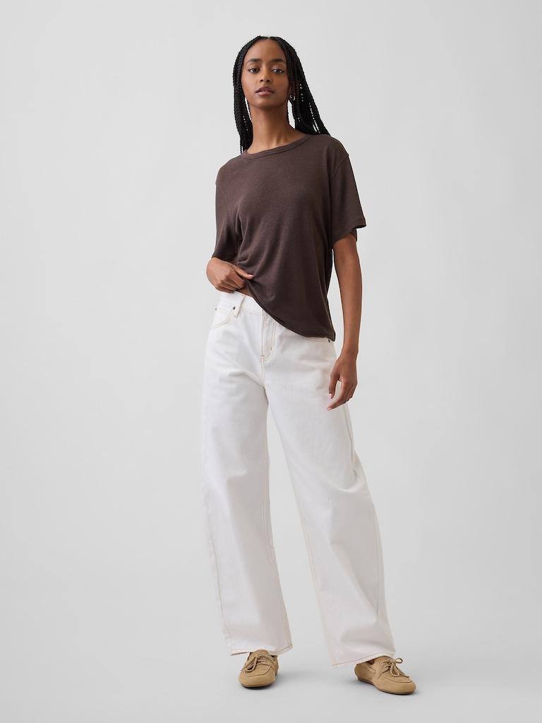 Linen-Blend Relaxed T-Shirt