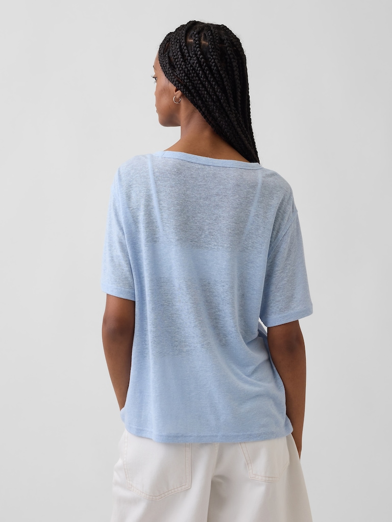 Linen-Blend Relaxed T-Shirt