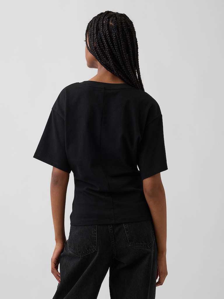 Knit Fitted-Waist T-Shirt