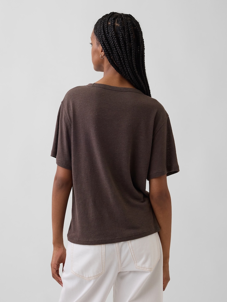 Linen-Blend Relaxed T-Shirt