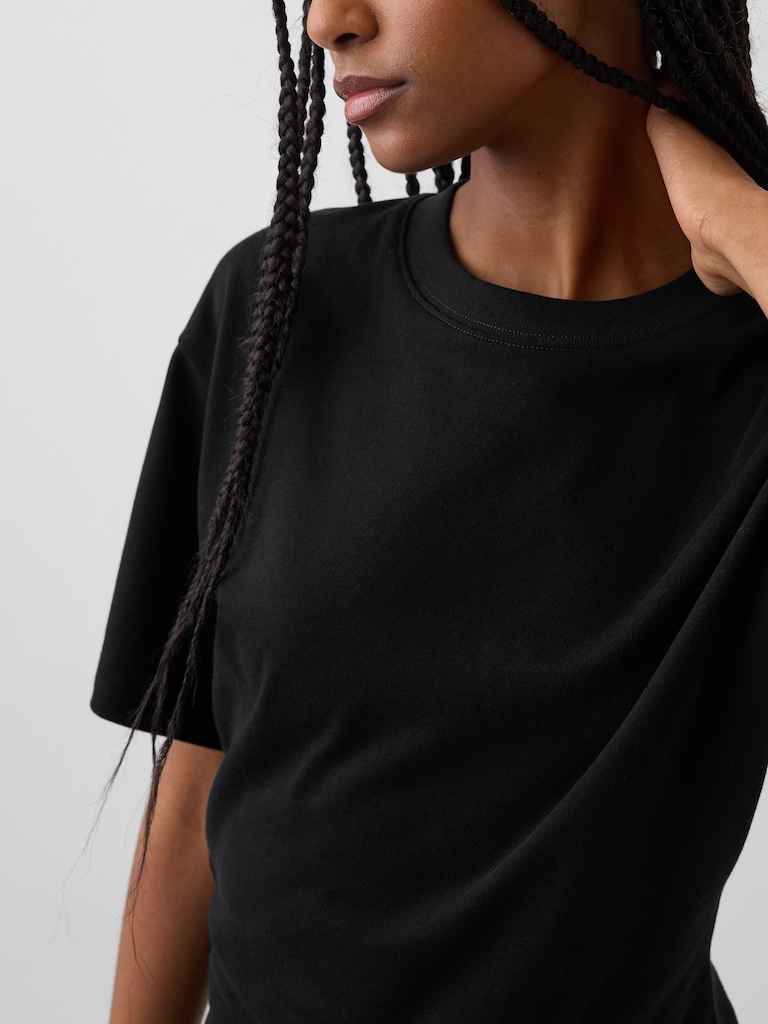 Knit Fitted-Waist T-Shirt