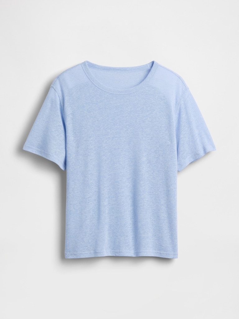 Linen-Blend Relaxed T-Shirt