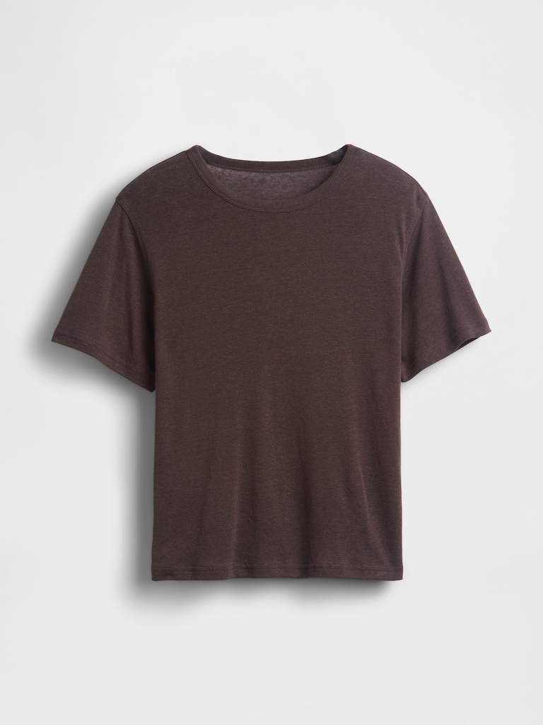 Linen-Blend Relaxed T-Shirt