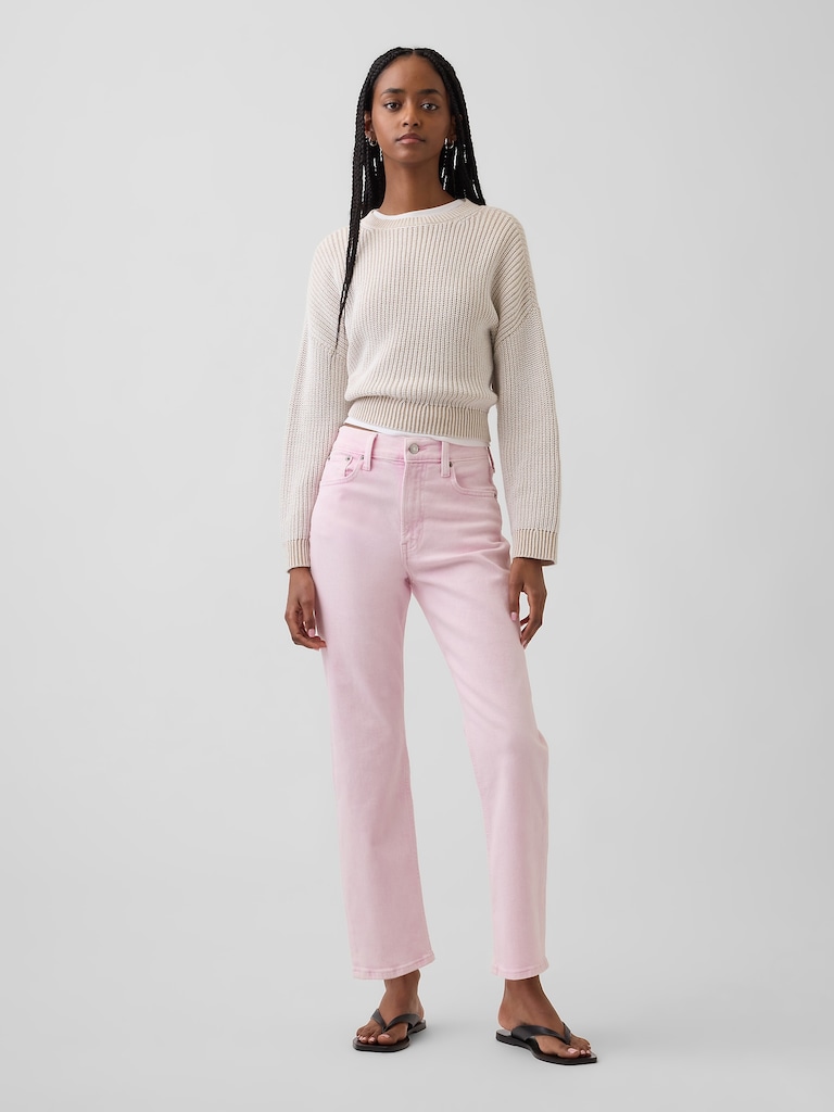 High Rise '90s Slim Straight Crop Jeans