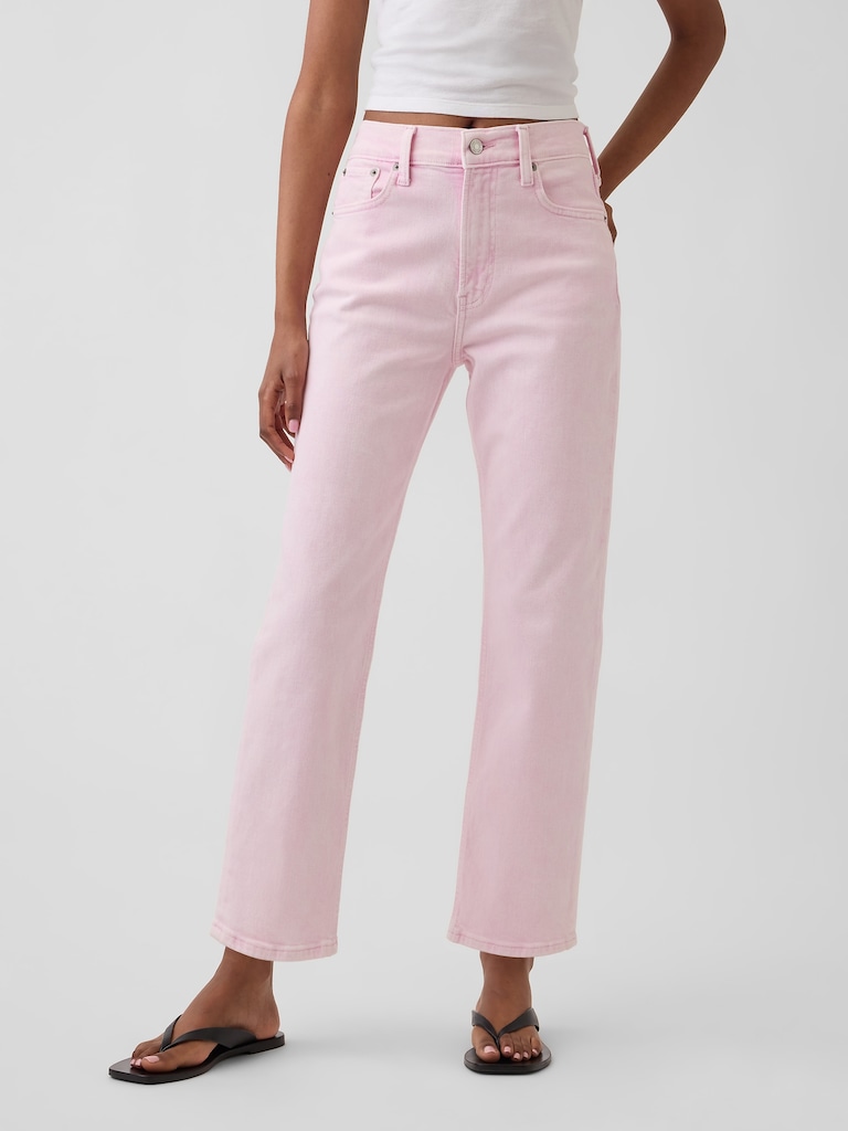 High Rise '90s Slim Straight Crop Jeans