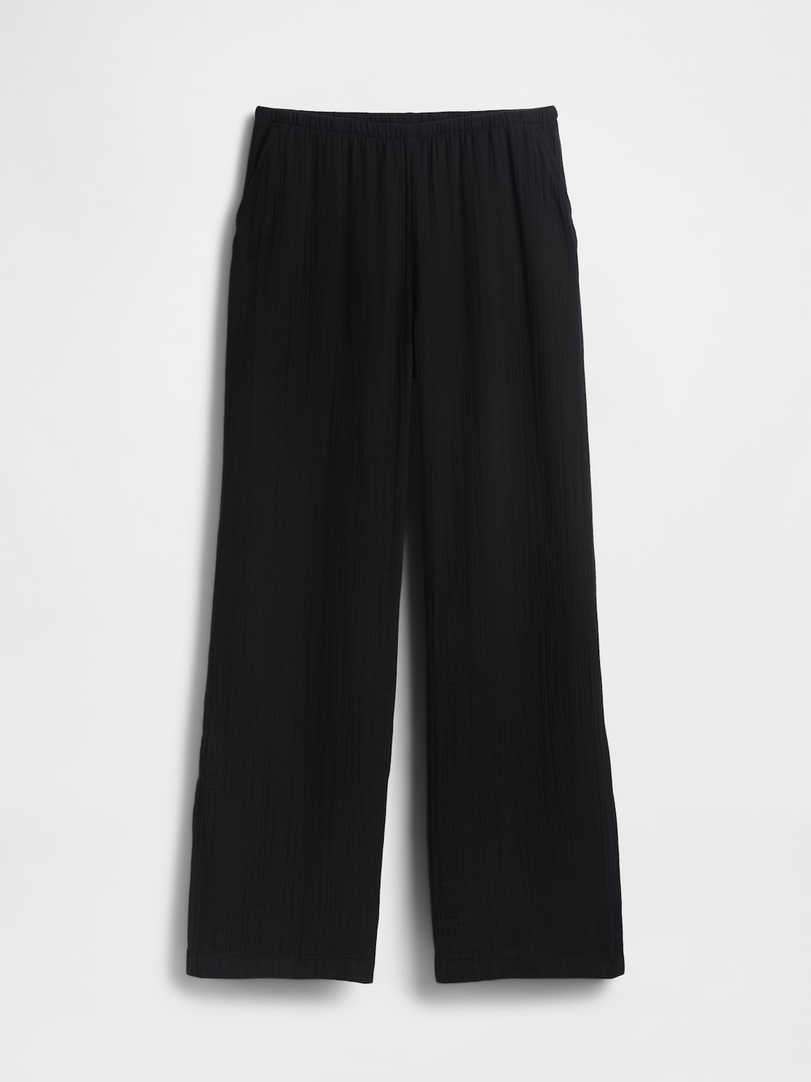 Cotton Gauze Easy Split-Hem Pants