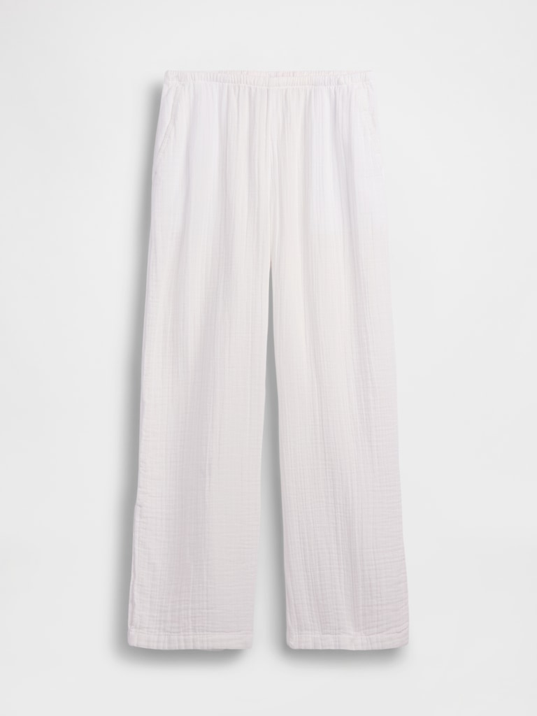 Cotton Gauze Easy Split-Hem Pants