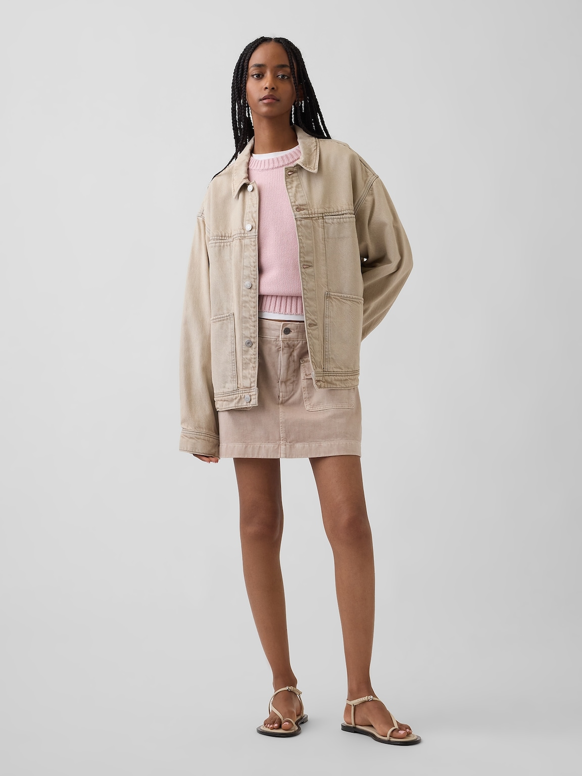 100% Cotton Oversized Crop Sweater