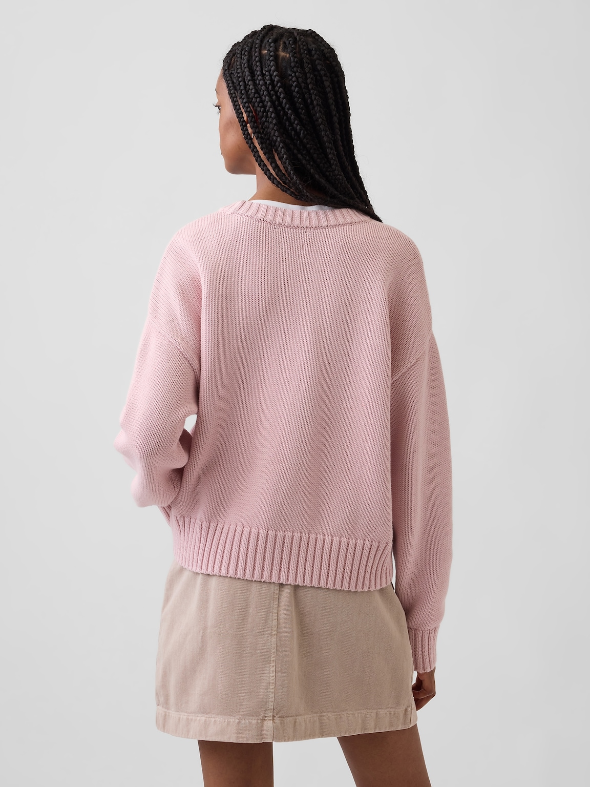 100% Cotton Oversized Crop Sweater