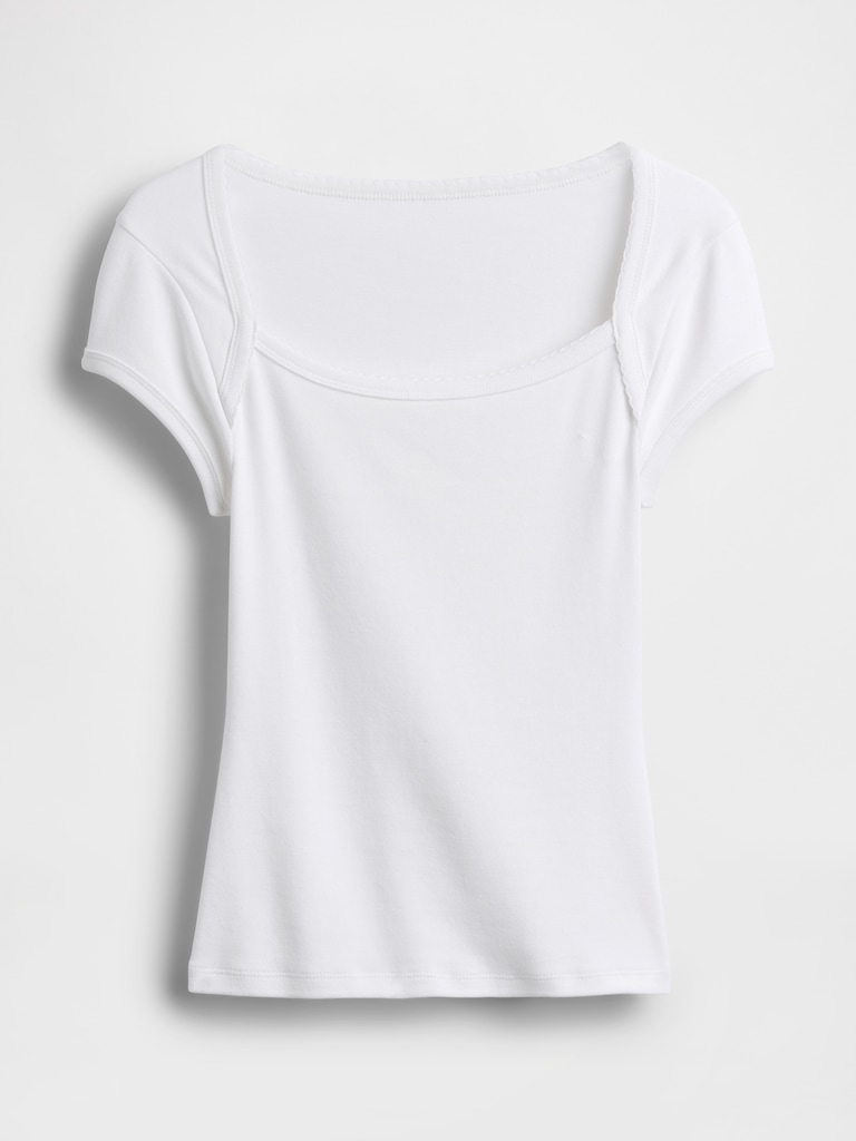 Modern Square-Neck Crop T-Shirt